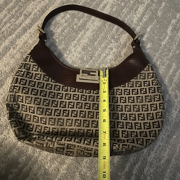 Fendi Brown Zucchino Canvas Hobo Bag - Picture 11 of 13